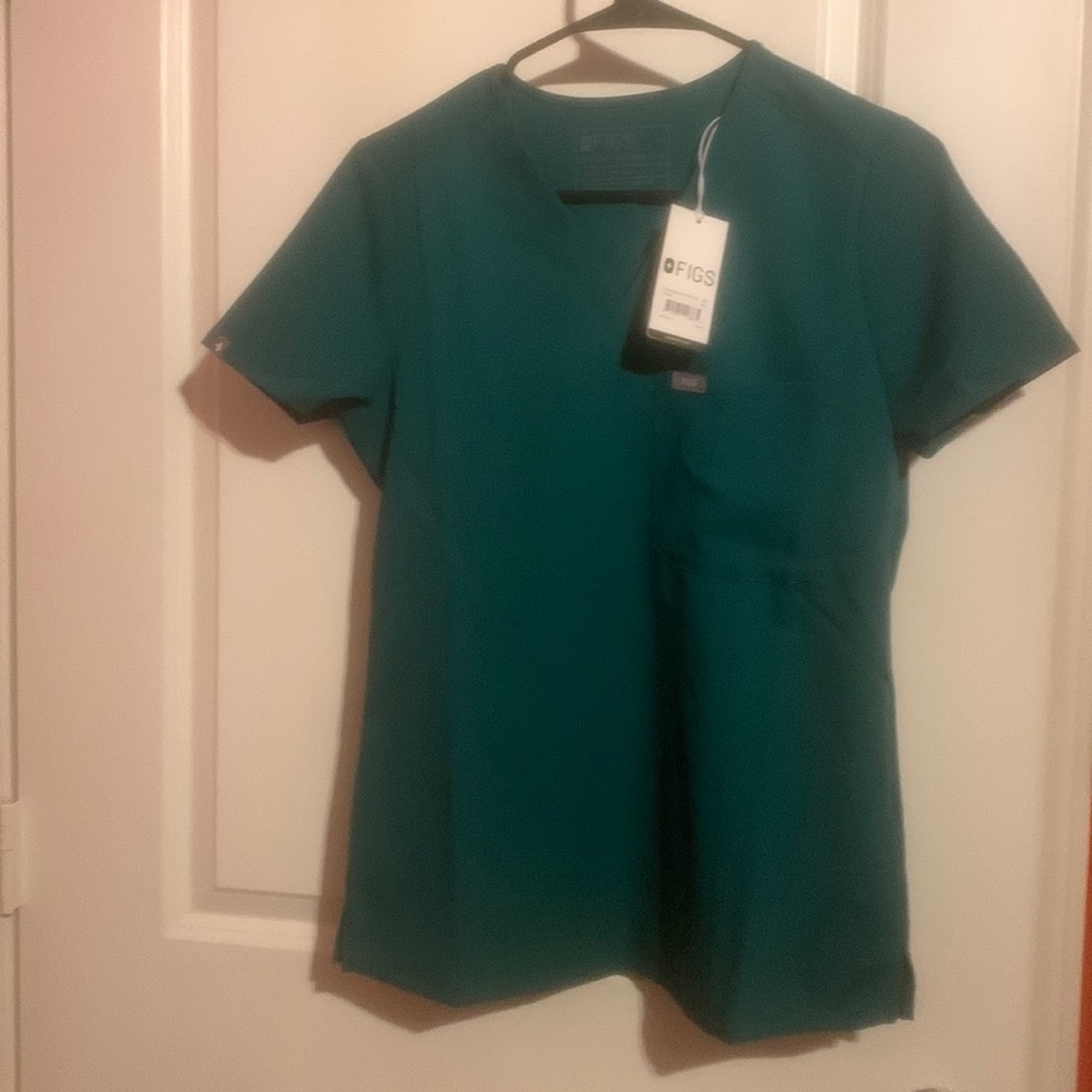 Figs Hunter Green Catarina Scrub Top XS NWT